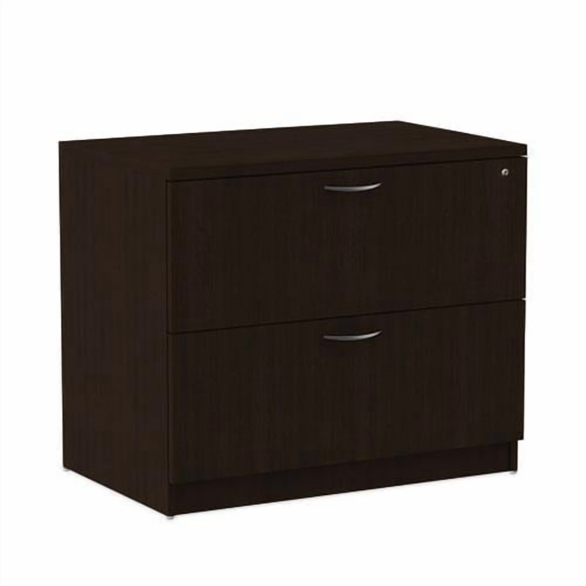 Alera 2 Drawers Lateral Lockable Filing Cabinet, Espresso