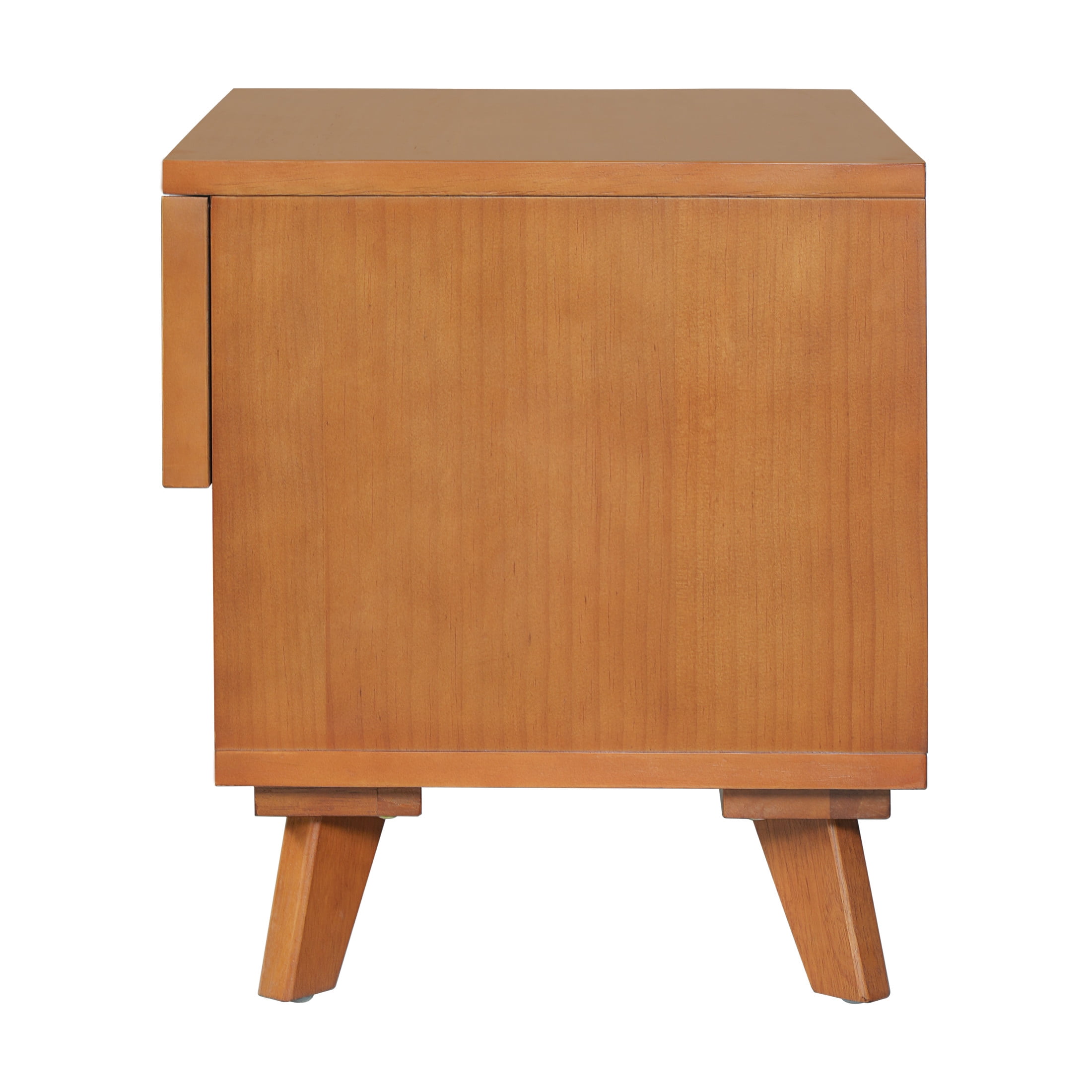 Christopher Knight Home Mid-Century Modern Nightstand with Drawer and Open Shelf, Set of 2, Light Brown