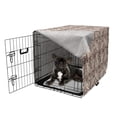 thumbnail image 5 of Brown Paisley Dog Crate Cover, Intertwined Abstract Leaves Curvy Ornaments Nature Theme Print, Easy to Use Pet Kennel Cover Small Dogs Puppies Kittens, 7 Sizes, Dark Mauve and Champagne, by Ambesonne, 5 of 6