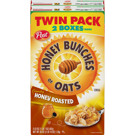 (2 Pack) Post Honey Bunches Of Oats Breakfast Cereal, 46