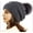 Dark Gray, variant on Women Winter Pom Pom Beanie Hat with Warm Fleece Lined