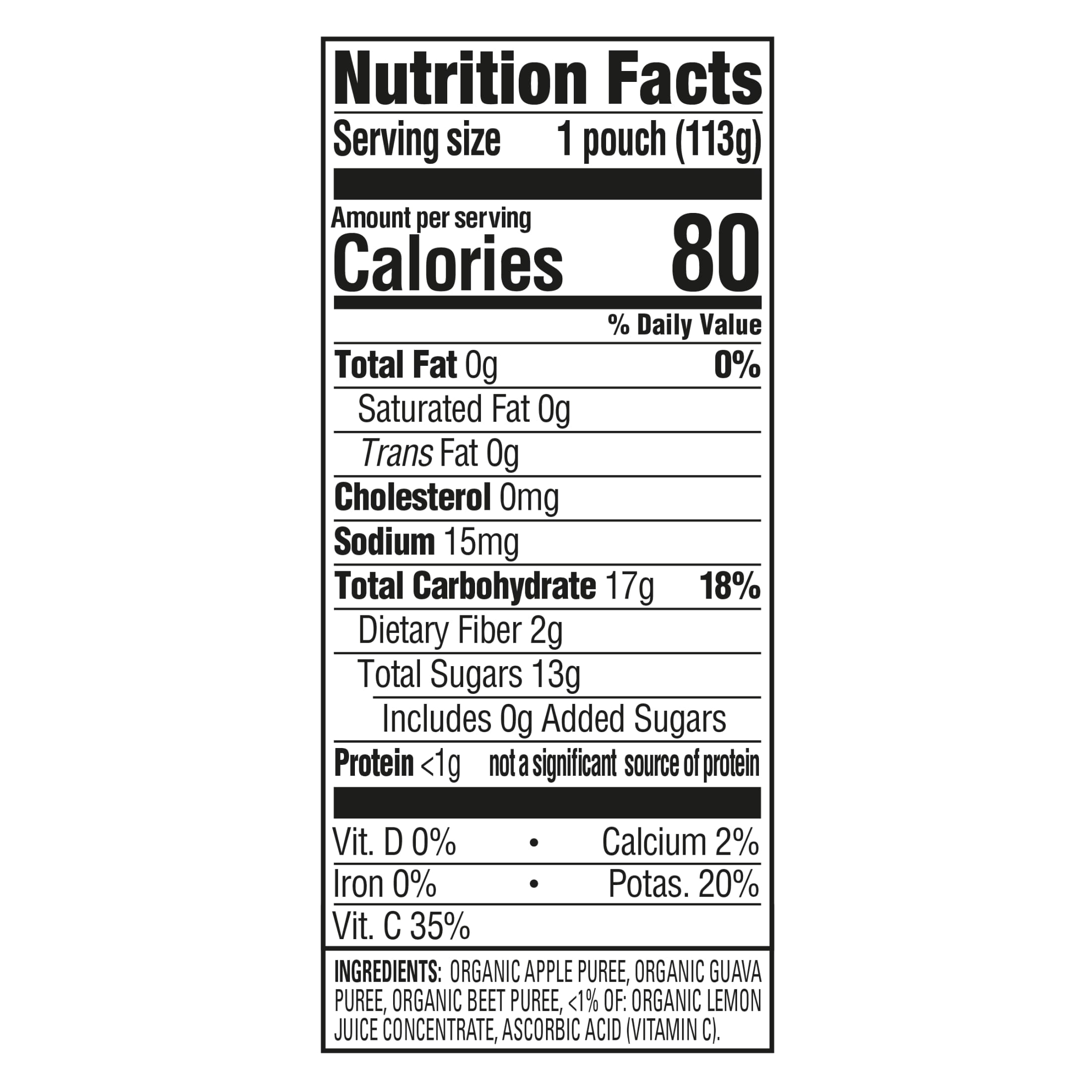 (3 pack) Happy Baby Clearly Crafted, Stage 2 Organic Baby Food, Apples, Guavas & Beets, 4 oz. Pouch