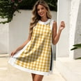 thumbnail image 4 of Short Sets Women 2 Piece Outfits Summer Crew Neck Tank Top and Shorts Set Sleeveless Cute Matching Sets Lounge Wear Yellow 2XL, 4 of 7