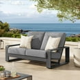 thumbnail image 2 of Lounge Loveseat Sofa, Gray, Aluminum, Outdoor Patio Balcony Cafe Bistro Garden Hospitality Restaurant, Modern Contemporary, HB37964, 2 of 9