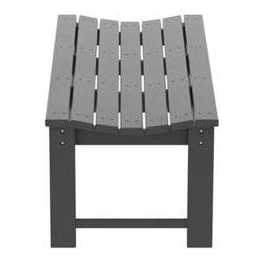 WestinTrends Malibu Outdoor Bench, All Weather Resistant Poly Lumber Backless Patio Garden Bench, Adirondack Curved Bench Seat for Comfort, Gray