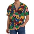 thumbnail image 1 of Fotbe Colored Guitars Camisa Estampada de Manga Corta para Hombre, Casual de Verano, Estilo Playero, Sin Arrugas-Large, 1 of 5