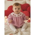 thumbnail image 5 of BemeyourBBs Newborn Baby Girls Valentines Day Outfit Bubble Romper Long Sleeve Crew Neck Stripes Embroidery Letters Bodysuit Infant Spring Clothes, 5 of 9