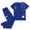 #107-Blue, variant on Womens Scrub Set Short Sleeve V Neck Top with Elastic Waist Pocket Pants Solid Soft Breathable Comfortable Work Uniform for Nurse Gift