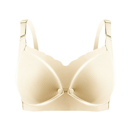 Fesfesfes Bras for Women Wireless Ladies Comfortable Breathable Front Buckle Breastfeeding Bra Ladies Underwear Bralette
