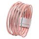 thumbnail image 5 of Pulsera rígida para mujer de cuero sintético PU, duradera, versátil, fácil de usar, multicapa. Rosa, 5 of 9