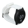 thumbnail image 1 of Montre Digitale LED, Montre Digitale Tactile pour Étudiants Coque Noire Bracelet Blanc, 1 of 8
