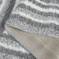 thumbnail image 5 of SAFAVIEH Border & Stripe Hyram Bordered Shag Area Rug, Grey/Ivory, 6'7" x 6'7" Round, 5 of 7