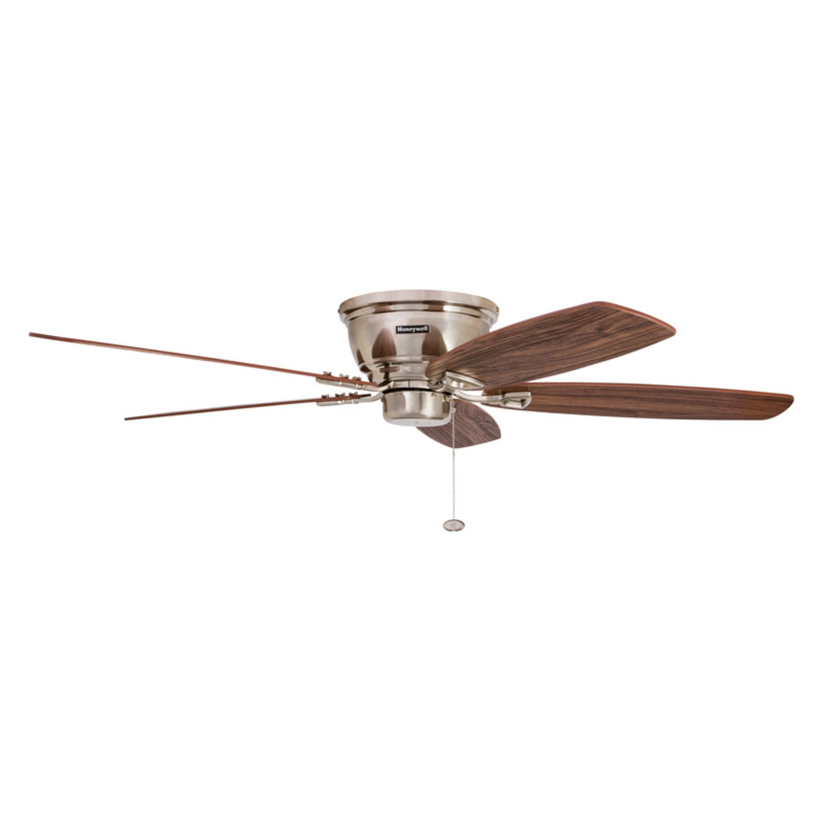 52" Honeywell Glen Alden Brushed Nickel Hugger Ceiling Fan with 4 Light