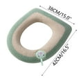 thumbnail image 2 of Plush Toilet Seat Cover with Handle Soft Warm Pad for Round Elongated Bowls - Easy Install Bathroom Mat(Green), 2 of 5