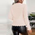 thumbnail image 6 of Ruffled Cardigan Sweaters for Women Versatile Long-Sleeve Button Up Knitted Solid Color Fall Winter Outerwear, 6 of 7