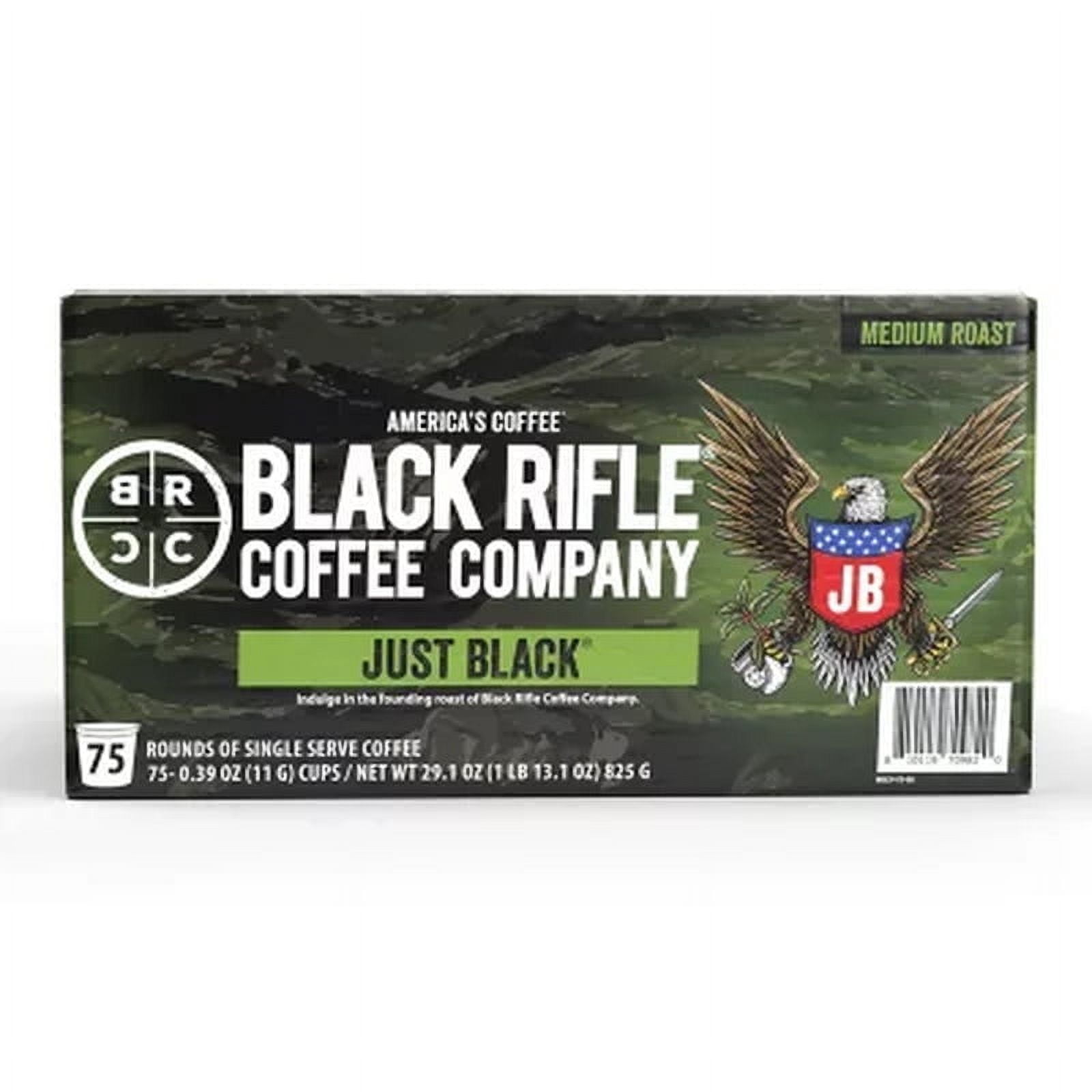 Black Rifle Coffee Company Just Black, Medium Roast K-Cup Coffee Pods 75 Ct.