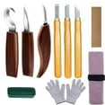 thumbnail image 1 of Amdohai 9PCS/10PCS (Optional) Wood Handle Steel Carving Cutter Wood Cutter Scrape Spoon Carving Cutter Woodworking Hand Tool Set, 1 of 8