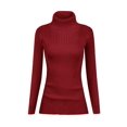 thumbnail image 2 of Jersey v28 para mujer, elástico, cuello alto, punto, color burdeos, XL, 2 of 5