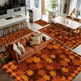 thumbnail image 5 of 4x6 Area Rugs, Orange Maple Leaves Fall Non-Skid Rubber Backing Large Rectangle Rugs - Living Room Bedroom Home Office, Thanksgiving Orange Buffalo Plaid Indoor Floor Mat Carpets Washable Rug, 5 of 9