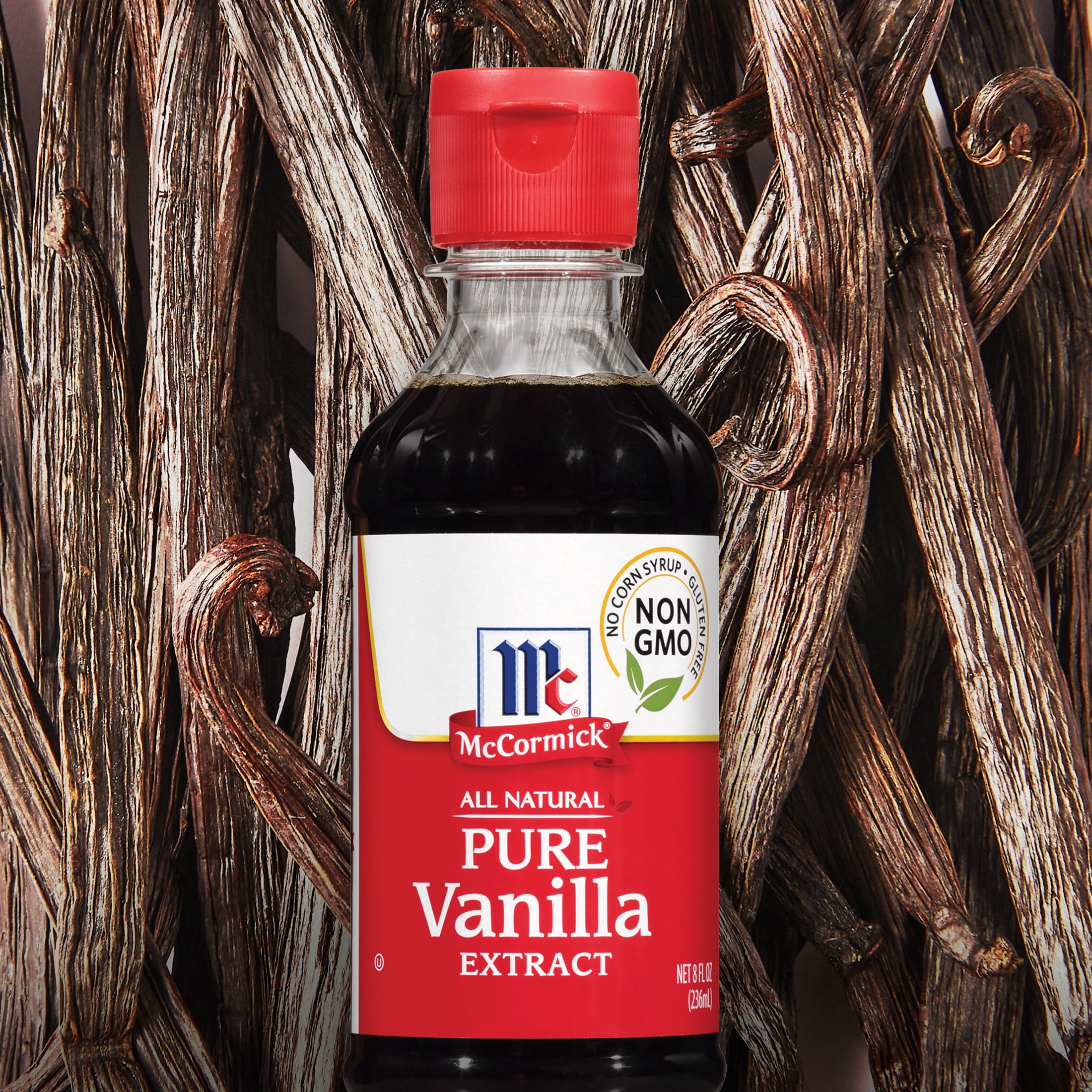 McCormick Non-GMO Gluten Free All Natural Pure Vanilla Extract, 8.0 fl oz Bottle