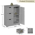 thumbnail image 3 of HomGarden 31.5-in Bathroom Floor Cabinet Freestanding Storage Organizer W/ 3 Drawers & Adjustable Shelf for Living Room, Entryway, Gray, 3 of 11