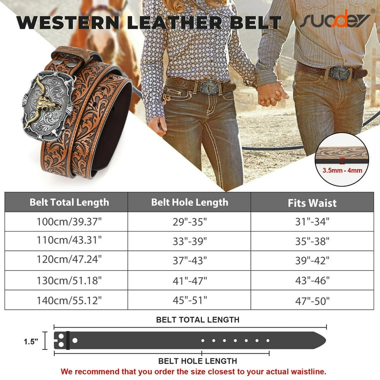 SUOSDEY Men Western Leather Belts for Women,Cowboy Cowgirl SUOSDEY Men Western Leather Belts for Women,Cowboy Cowgirl