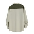 thumbnail image 3 of Yusimy Men's Solid Color Shirt Turn-Down Collar Snap Button Pocket Long Sleeve Modern Stylish, 3 of 8