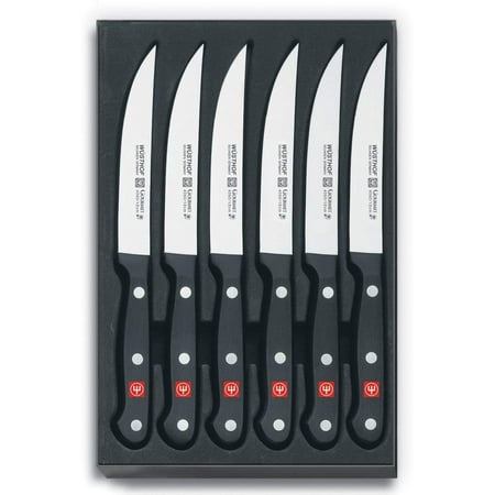 Full Tang Stain - Wusthof 4.5 Inch Steak Knife Set, Gourmet Series | Full Tang, High Carbon Stain Resistant Steel, Straight Edged Blade, 6 Piece Set