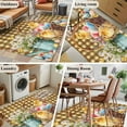 thumbnail image 5 of Area Rug for Living Room, Easter Chicken Eggs Non-Slip Indoor Large Carpet for Bedroom/Dining Room, Spring Daisy Flowers Yellow Brown Check Washable Low-Profile Rectangle Floor Runner Rugs - 4 x 6 Ft, 5 of 8