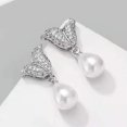 thumbnail image 4 of Fashion Wedding 925 Silver Drop Earring Cubic Zircon Anniversary Jewelry A Pair, 4 of 4