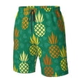 thumbnail image 5 of Kll Pineapples1 Men'S Casual Summer Beach Shorts Hawaiian Shorts With Pockets-Small, 5 of 9
