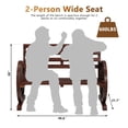 thumbnail image 4 of Aoxun 41'' Two Person Outdoor Garden Bench, Wooden Wagon Wheel Bench, Outdoor Patio Furniture, Loveseat Porch Chair Solid Wood W/Backrest, 4 of 10