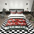thumbnail image 2 of Erosebridal Poppy Flower Bedding Twin Size, Spring Floral Comforter Sets with Sheets, White Black Stripes Bedroom Decorative Microfiber 7pcs, 2 of 4