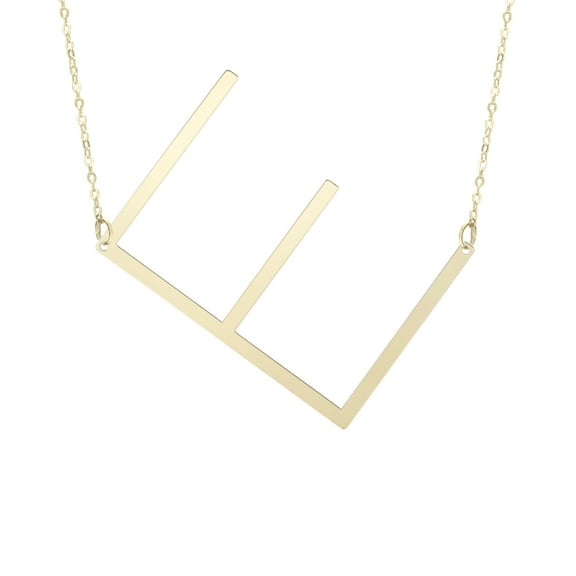 14k Yellow Gold Initial Letter E Pendant Necklace, 18"