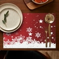 thumbnail image 5 of Red Christmas Snowflake Pattern Summer Placemats Table Placemats Set Of 4-Linen Kitchen Washable Placemats Table Mats 11.8"x17.7" Non-Slip Heat Resistant, 5 of 6