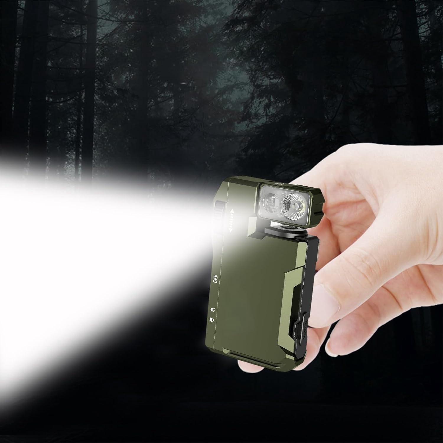 Pocket-Sized Led Light - 400 Lumens Magnetic Mini Flashlight, USB-C, Magnetic Clip, Great for Gear Bag, Rechargeable EDC Flashlight with 180° Rotation & Dual Light 2PCS