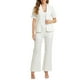 thumbnail image 2 of Conjunto de 2 piezas INSPIRE CHIC para mujer, chaqueta con solapa y vestido en capas, color blanco, 2 of 6
