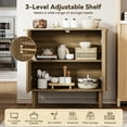thumbnail image 5 of Sideboard Buffet Cabinet with Storage Modern Fluted Credenza with Doors and Adjustable Shelves Wood Coffee Bar for Dining Room Living Room Kitchen Entryway, 5 of 7