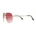 thumbnail image 3 of Mens Rectangular Metal Rim Officer Gentlemanly Racer Sunglasses Gold - Burgundy, 3 of 4