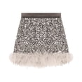thumbnail image 4 of Velvet Trim Girls Skirt Hemline Casual Party Wear A Line Tutu For Toddler Kids, 4 of 8