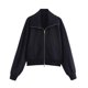 thumbnail image 4 of HH TRAF Primavera Mujer Elegante Sólido Cuello Vuelto Cremallera Sudadera Chaqueta Corta Manga Larga Bolsillos Chaqueta Callejera Mujer, 4 of 5