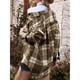 thumbnail image 4 of Chaquetas a cuadros de mujer Otoño e Invierno engrosamiento Casual suelta mujer manga larga solapa camisa con botones LC8511656 caqui L, 4 of 6