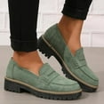 thumbnail image 4 of CHICVOMEY Vintage Penny Loafers for Women Slip On Platform Shoes with Lug Sole Arch Support Comfort Non-Slip Work Shoes for office Business Casual, 4 of 8