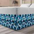 thumbnail image 1 of Abstract Bed Skirt, Vintage Layout of Mid Century Modern Rhythmic Motifs in Monochrome, Elastic Bedskirt Dust Ruffle Wrap Around for Bedding Decor, 4 Sizes, Seafoam Blue and White, by Ambesonne, 1 of 2