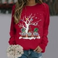 thumbnail image 2 of Fiaer Christmas Sweatshirt for Women 2025 Funny Plus Size Print Sweatshirts Crewneck Long Sleeve Xmas Holiday Tops Red XXL, 2 of 4