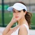 thumbnail image 3 of Mdesiwst Sun Hat Empty Top Solid Color Wide Brim Ultralight Non-fading UV Protection Cotton Cycling Running Unisex Sun Visor Hat for Men, 3 of 7