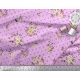 thumbnail image 2 of Soimoi Pink Rayon Fabric Leaves,Small Circle & Floral Print Fabric by Yard 56 Inch Wide, 2 of 3