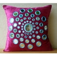 thumbnail image 3 of Toss Pillow Covers, Fuchsia Pink European Shams 26x26 inch (65x65 cm), Velvet Euro Pillow Shams, Circles & Dots, Mirror, Contemporary European Sham&nbsp;Covers - Circle Of Images, 3 of 4