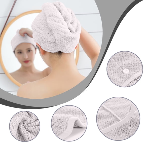 ZZkhGO Serviette pour Cheveux, Turbans pour Cheveux Super Absorbants pour Cheveux Mouillés, Serviettes Enveloppantes à Séchage Rapide pour Femmes aux Cheveux Longs, Bouclés et Épais