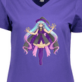 thumbnail image 4 of Inktastic Beautiful Purple Anime Witch Women's V-Neck T-Shirt, 4 of 5